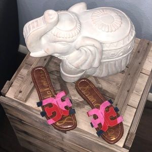 Sam Edelman Multicolor suede Bay slide.